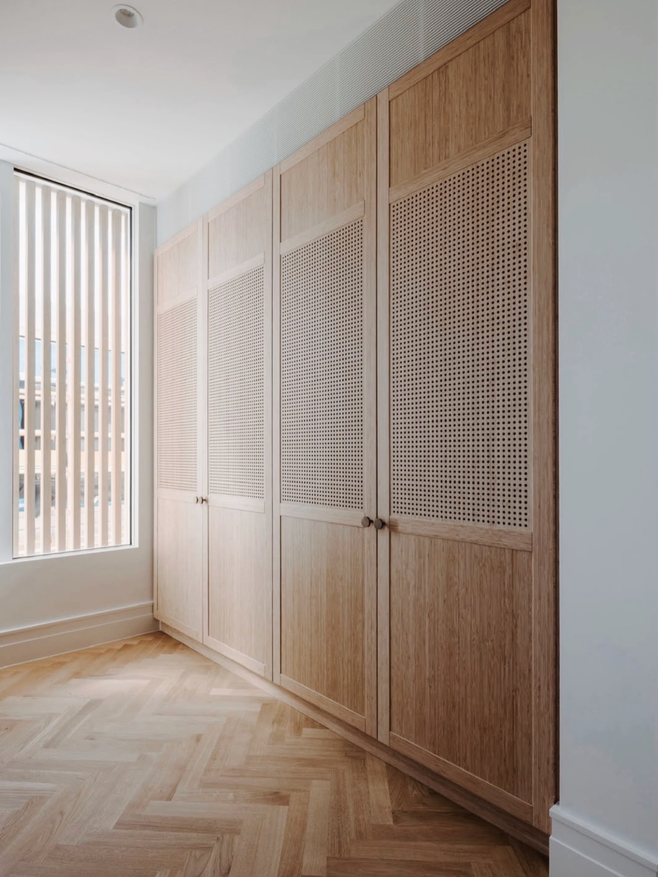 The texture and fine detailing of Boutique’s bamboo joinery