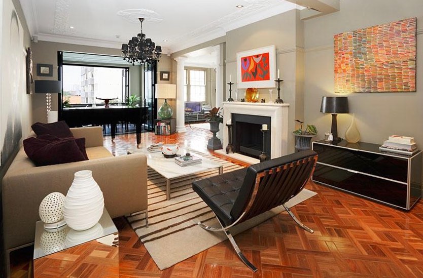 Restored living room at The Manar